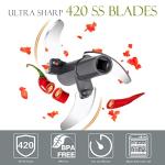 Ourokhome Manual Food Processor Vegetable Chopper, Portable Hand Pull String Garlic Mincer Onion Cutter for Veggies, Ginger, Fruits, Nuts, Herbs, etc., 650ml, Grey