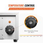 VEVOR Countertop Electric Pizza Oven, 12-inch, 1500W, 122-662℉ Temp Range, Stainless Steel Construction and Easy-to-Clean Crumb Tray, Suitable for Both Commercial and Home Use