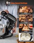 VEVOR 3-in-1 Multifunctional Stand Mixer, 6QT Stainless Steel Bowl, 660W 6+P Speeds Tilt-head Food Mixer with Dough Hook, Wire Whip, Flat Beater, Meat Grinder, Juice Blender, for Baking Mixing, Black