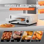 VEVOR Countertop Electric Pizza Oven, 12-inch, 1500W, 122-662℉ Temp Range, Stainless Steel Construction and Easy-to-Clean Crumb Tray, Suitable for Both Commercial and Home Use