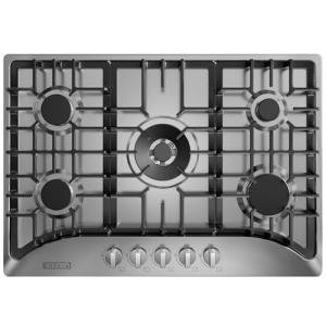 Empava 30 Inch Gas Cooktop with 5 World Class Made in Italy SABAF Burners, LPG/NG Convertible, Ideal RV Top Stoves for Kitchen, Stainless Steel