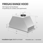 FIREGAS Range Hood Insert 30 inch, Ducted/Ductless Range Hoods 800CFM, Kitchen Vent Hood with 3 Speed Exhaust Fan, 2 Baffle Filters, Touch and Gesture Sensing Control Built in Stove Hood