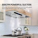 FIREGAS Range Hood Insert 30 inch, Ducted/Ductless Range Hoods 800CFM, Kitchen Vent Hood with 3 Speed Exhaust Fan, 2 Baffle Filters, Touch and Gesture Sensing Control Built in Stove Hood