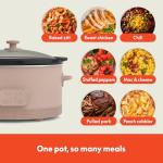 bella 6.0 Qt Programmable Slow Cooker, Ceramic Nonstick Coating, Adjustable Temperature & Cooking Times, Dishwasher Safe Stoneware Pot & Tempered Glass Lid, Tangle Free Cord Wrap, Blossom