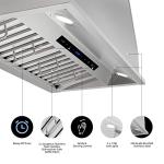 FIREGAS Range Hood Insert 30 inch, Ducted/Ductless Range Hoods 800CFM, Kitchen Vent Hood with 3 Speed Exhaust Fan, 2 Baffle Filters, Touch and Gesture Sensing Control Built in Stove Hood