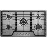 36 Inch Gas Cooktop 5 Sealed Burners, Stainless Steel Drop-in Stovetop Dishwasher Safe Cast Iron Grates, NG/LPG Convertible, 38K BTU