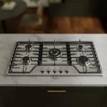 36 Inch Gas Cooktop 5 Sealed Burners, Stainless Steel Drop-in Stovetop Dishwasher Safe Cast Iron Grates, NG/LPG Convertible, 38K BTU