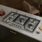 36 Inch Gas Cooktop 5 Sealed Burners, Stainless Steel Drop-in Stovetop Dishwasher Safe Cast Iron Grates, NG/LPG Convertible, 38K BTU