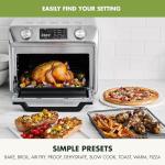 GreenPan Bistro Stainless Steel 9-in-1 Air Fry Oven, Nonstick Baking Pan, Stainless Steel Rack, and Basket, Fast Heating, Multifunction Presets, Cool-Touch Handle, PFAS-Free, Easy Cleanup Crumb Tray