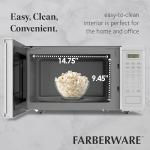Farberware 1.1 Cu. Ft. Countertop Microwave Oven – 1000 Watts Power, Auto Cook Settings, Defrost, Easy Clean and Child Safety Lock-White