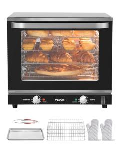 VEVOR Commercial Countertop Oven, 66L 4-Tier Toaster Ovens with Tempered Glass Door, Wire Racks Clip Tray Gloves, 2800W Electric Stainless Steel Baking Ovens for Restaurant Bakery (AC208~240V,60Hz)