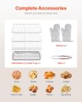 VEVOR Commercial Countertop Oven, 66L 4-Tier Toaster Ovens with Tempered Glass Door, Wire Racks Clip Tray Gloves, 2800W Electric Stainless Steel Baking Ovens for Restaurant Bakery (AC208~240V,60Hz)