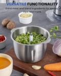 LINKChef Food Processor Small, 6 Cup Food Chopper with Container, 1.5L 250W Electric Meat Grinder for Home Use, Stainless Steel Mini Food Processor for Kitchen, Vegetable, Onion, Garlic, Salad