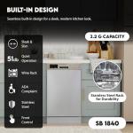 Equator 18 in Dishwasher 10 place+Wine Rack 3.4g QUIET 51 dB 110V E-Star ADA in Silver