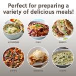 COOK WITH COLOR 2QT Mini Electric Round Slow Cooker - Adjustable Settings, Removable Stoneware Pot, Tempered Glass Lid, Dishwasher Safe, Cool-Touch Side Handles, Greige