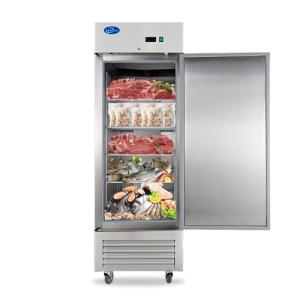 kalifon 27" Reach-in Commercial Freezer with 2 Solid Door & 4 Shelves, 23 Cu.ft Stainless Steel Freezer Fan Cooling Freezer for Restaurant, Bar, Home, Shop, and Business