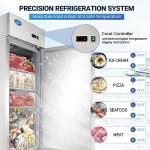 kalifon 27" Reach-in Commercial Freezer with 2 Solid Door & 4 Shelves, 23 Cu.ft Stainless Steel Freezer Fan Cooling Freezer for Restaurant, Bar, Home, Shop, and Business