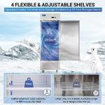 kalifon 27" Reach-in Commercial Freezer with 2 Solid Door & 4 Shelves, 23 Cu.ft Stainless Steel Freezer Fan Cooling Freezer for Restaurant, Bar, Home, Shop, and Business