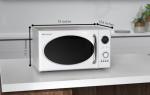 Emerson MWRG0901W 0.9 Cu. Ft. Retro Microwave with 1,000W Grill Function, 800W Cooking Power, LED Display, 5 Power Levels, 8 Auto Menus, Glass Turntable, Child Lock, White Countertop Design