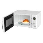 Emerson MWRG0901W 0.9 Cu. Ft. Retro Microwave with 1,000W Grill Function, 800W Cooking Power, LED Display, 5 Power Levels, 8 Auto Menus, Glass Turntable, Child Lock, White Countertop Design