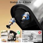 OSTBA Stand Mixer, 5QT+5.5QT Two Bowls Electric Kitchen Mixer, 10+P Speed Dough Mixer with Whisk, Beater & Dough Hook, Dishwasher Safe, Black