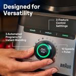 Braun TriForce Power Blender - Powerful 1200 Watt Countertop Blender with 10 Manual Speeds, 3 Texture & 3 Food Settings, Stainless Steel Blades for Effortless Emulsifying, for Smoothies, Purees & More