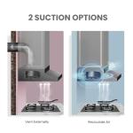 Comfee' Range Hood 30 Inch Ducted Ductless Vent Hood Durable Stainless Steel Kitchen Hood for Under Cabinet with 2 Reusable Filter, 200 CFM, 2 Speed Exhaust Fan