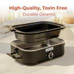 [NEW] MAGNIFIQUE 4-Quart Slow Cooker with Casserole Manual Warm Setting - Perfect Kitchen Small Appliance for Family Dinners, Dishwasher Safe Crock, Black