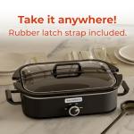 [NEW] MAGNIFIQUE 4-Quart Slow Cooker with Casserole Manual Warm Setting - Perfect Kitchen Small Appliance for Family Dinners, Dishwasher Safe Crock, Black