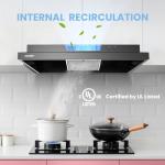 Comfee' Range Hood 30 Inch Ducted Ductless Vent Hood Durable Stainless Steel Kitchen Hood for Under Cabinet with 2 Reusable Filter, 200 CFM, 2 Speed Exhaust Fan