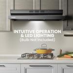 Comfee' Range Hood 30 Inch Ducted Ductless Vent Hood Durable Stainless Steel Kitchen Hood for Under Cabinet with 2 Reusable Filter, 200 CFM, 2 Speed Exhaust Fan