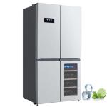 GarveeHome 36 in French Door Refrigerator, 21 Cu.Ft. Counter Depth Refrigerator Bottom Freezer with Wine Cabinet, Stainless Steel 4 Doors Fridges Kitchen Freezer, Adjustable Shelves