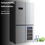 GarveeHome 36 in French Door Refrigerator, 21 Cu.Ft. Counter Depth Refrigerator Bottom Freezer with Wine Cabinet, Stainless Steel 4 Doors Fridges Kitchen Freezer, Adjustable Shelves