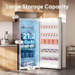 Upstreman 21.2 Cu.Ft. Convertible Upright Freezer, Large Capacity, Energy Star, Frost Free, Digital Touch Control Panel, Stainless-UF212