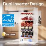 Upstreman 21.2 Cu.Ft. Convertible Upright Freezer, Large Capacity, Energy Star, Frost Free, Digital Touch Control Panel, Stainless-UF212