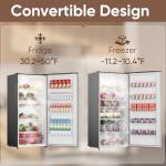 Upstreman 21.2 Cu.Ft. Convertible Upright Freezer, Large Capacity, Energy Star, Frost Free, Digital Touch Control Panel, Stainless-UF212