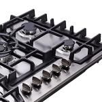 Hotfield 30 Inch Gas Cooktop Stainless Steel 5 Burners Stovetop Dual Fuel Gas Hob NG/LPG Convertible Gas Cooktop HF57013 Stainless Steel