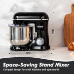 Kitchen in the Box Stand Mixer, 3.5 QT Small Kitchen Electric Stand Mixers, 10-Speed Portable Lightweight Dough Mixer for Daily Use with Egg Whisk, Dough Hook, Beater (Black)