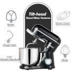 Kitchen in the Box Stand Mixer, 3.5 QT Small Kitchen Electric Stand Mixers, 10-Speed Portable Lightweight Dough Mixer for Daily Use with Egg Whisk, Dough Hook, Beater (Black)