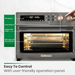 VAL CUCINA Infrared Heating Air Fryer Toaster Oven, Extra Large Countertop Convection Oven 10-in-1 Combo, 6-Slice Toast, Enamel Baking Pan Easy Clean with Recipe Book, Black Matte Stainless Steel