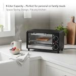 OVENTE 8L Countertop Toaster Oven with 60-Minute Timer, Adjustable Temperature Control, Easy-to-Clean Baking Pan, 750W Compact Mini for Pizza, Toast, Bake, and Broil, Black TO2808B