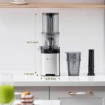 AMZCHEF Cold Press Juicer, Juicers Machines - Wide Mouth & Large Feed Chute for Whole Fruits & Vegetables, Stainless Steel Slow Masticating Juice Easy to Clean, Large Auger, Double Strainers
