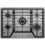 30 inch Gas Cooktop with 5 Sealed Burners, Stainless Steel Drop-in Stove Top, Dishwasher Safe Cast Iron Grates, NG/LPG Convertible, 38K BTU