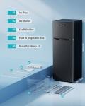 EUHOMY 7.4 Cu.Ft. Refrigerator with Freezer, 2 Door Fridge, Large Capacity,Adjustable Thermostat, Refrigerator for Kitchen/Dorm/Apartment/Garage - Food Storage or Cooling drinks, Black