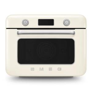 SMEG COF01Countertop Combi Oven - Multi-Function Grill, Air Fry, Steam, Bake, Convection, Defrost, and Warm, 10 Cooking Functions - Made In Italy (Cream)