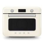 SMEG COF01Countertop Combi Oven - Multi-Function Grill, Air Fry, Steam, Bake, Convection, Defrost, and Warm, 10 Cooking Functions - Made In Italy (Cream)