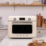SMEG COF01Countertop Combi Oven - Multi-Function Grill, Air Fry, Steam, Bake, Convection, Defrost, and Warm, 10 Cooking Functions - Made In Italy (Cream)