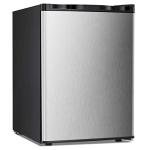 Antarctic Star Upright Freezer 2.1 Cu.ft, Compact Mini Freezer with Reversible Single Door, Temperature Control, Removable Shelves, Small freezer Stainless Steel for Dorms Home Office, Silver