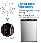 Antarctic Star Upright Freezer 2.1 Cu.ft, Compact Mini Freezer with Reversible Single Door, Temperature Control, Removable Shelves, Small freezer Stainless Steel for Dorms Home Office, Silver