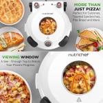 NutriChef Electric Pizza Oven | 1200W Countertop Pizza Maker with Temperature Control & Thermometer | Viewing Window for Precise Cooking | Heats up to 800˚F | Easy to Clean Non-Stick Coating | White